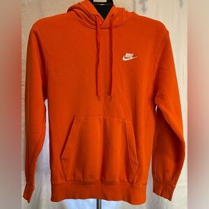 Mens Nike Pullover Hoodie Orange Kangaroo Pocket XS